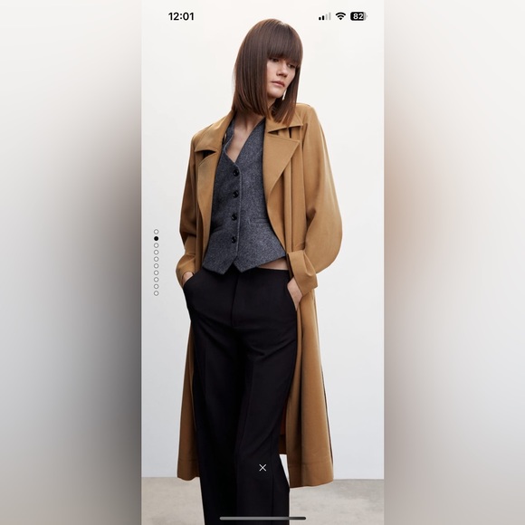 MANGO Flowy Label Trench - Picture 4 of 15